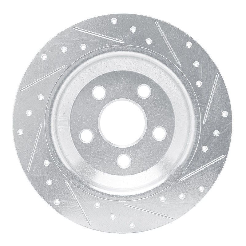 Ford Maverick Brake Rotor (1) - Rear Left - R1 Concepts - Drilled & Slotted - Silver - `22-`25